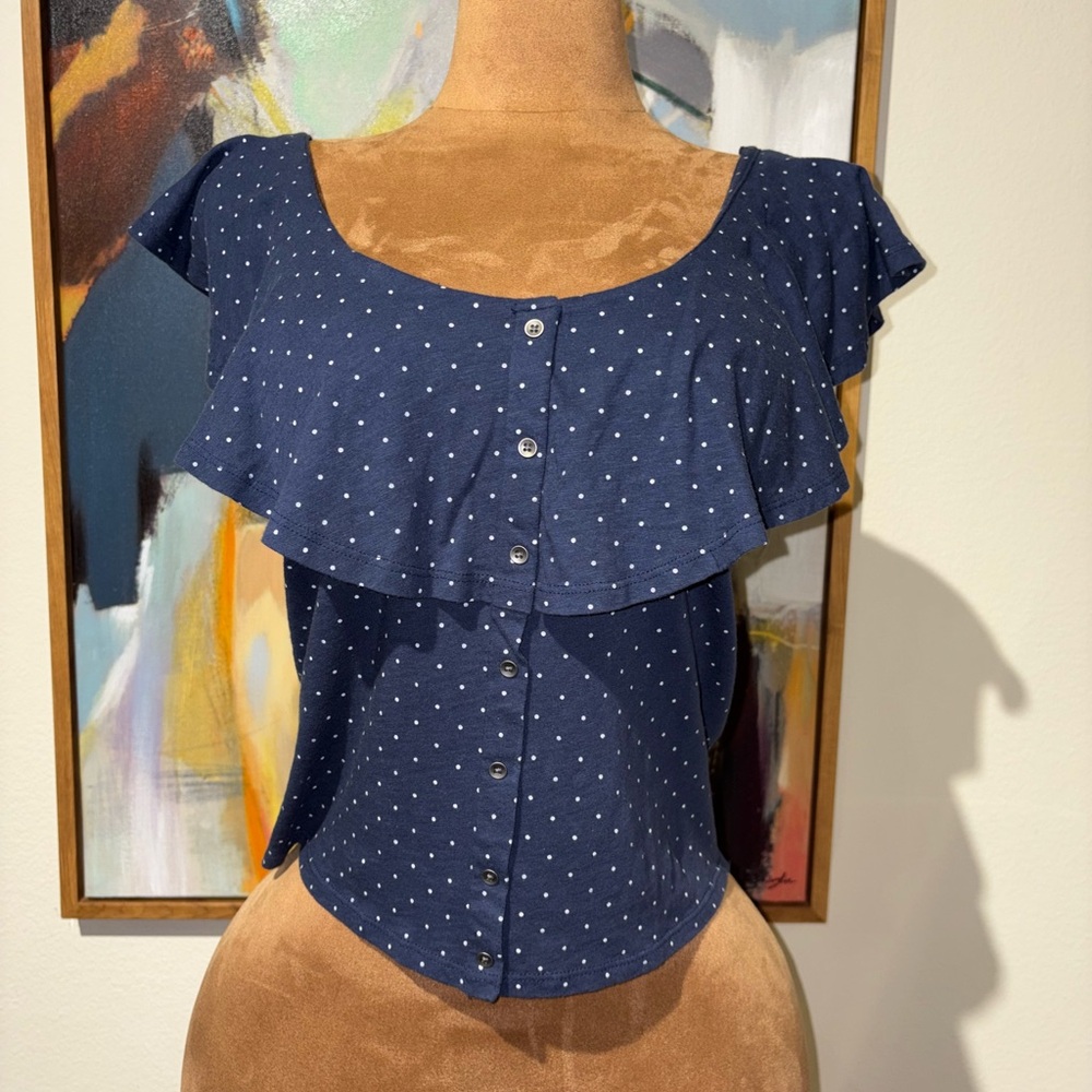 American Eagle Outfitters Blue Button-Down Blouse